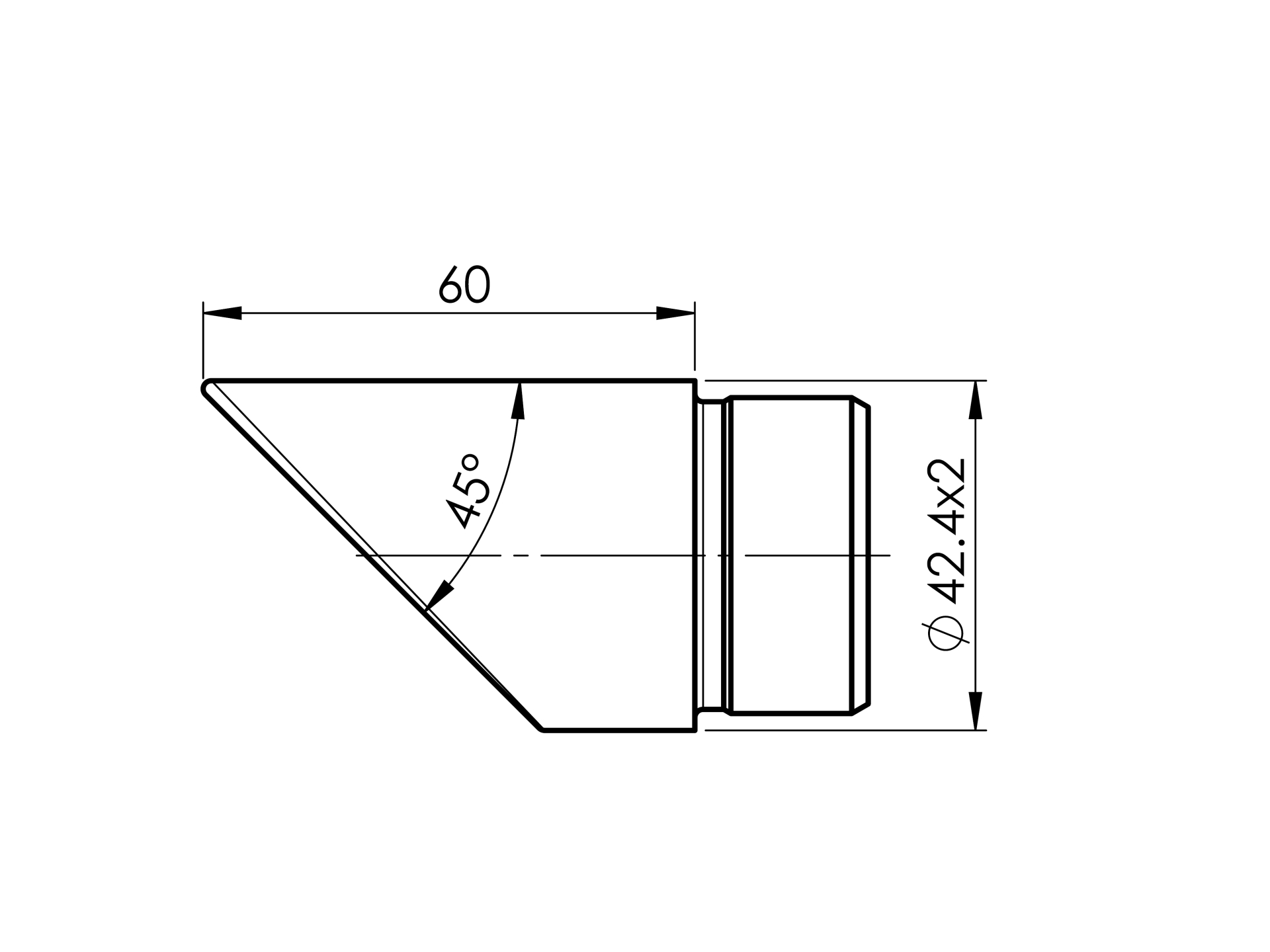 Design Rohrendkappe Edelstahl 42,4x2,0mm