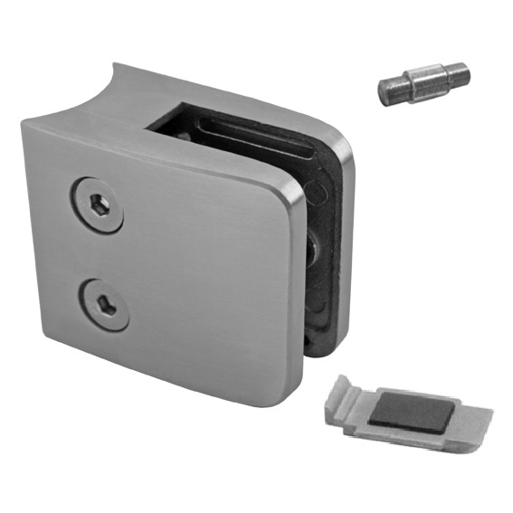 Glasklemmhalter groß 52x52mm, mit Halteplatte