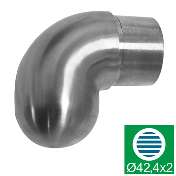 Handlaufbogen 90°, Ende gerundett, 42,4x2,0mm