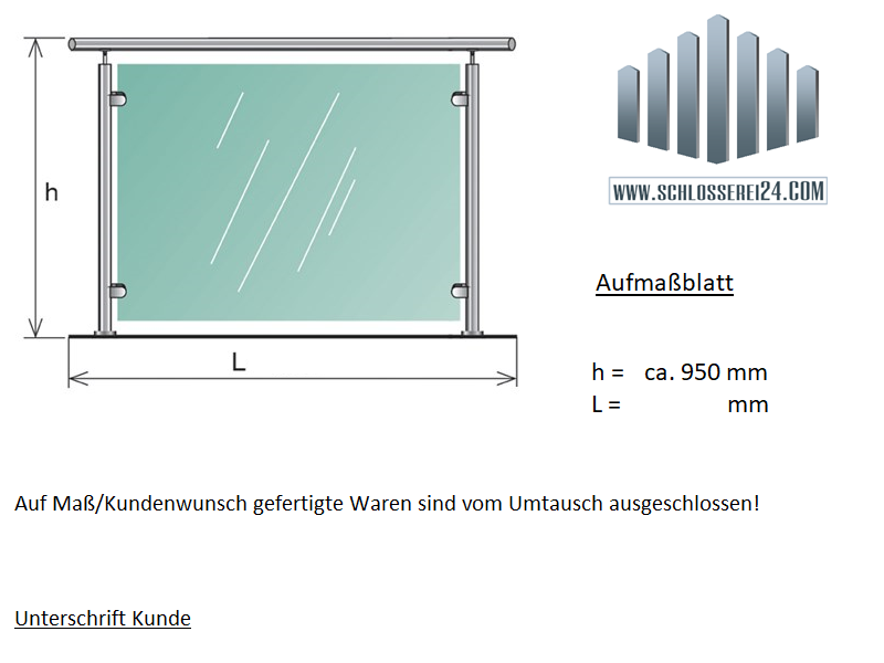 Glasgeländer Bausatz 1