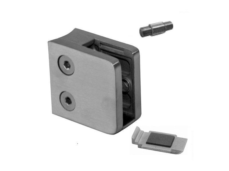 Glasklemmhalter (45x45mm) mit Platte für 42,4mm RR